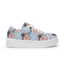 Load image into Gallery viewer, Pastel Blue Floral Rose Trainers
