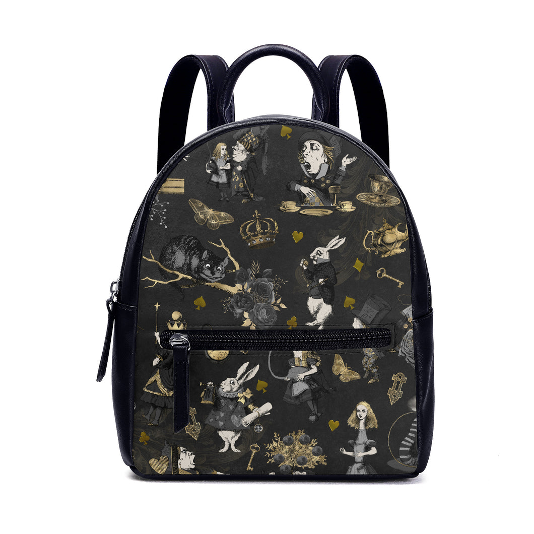 Allure Alice in Wonderland Black Backpack