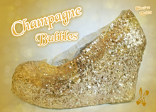 Load image into Gallery viewer, Champagne Gold Bridal Chunky Glitter Wedding Custom Personalized Women Peep Toe Glitter Shoe High Heel Stiletto Thin Size 3 4 5 6 7 8 Sand
