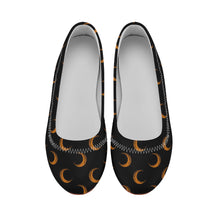 Load image into Gallery viewer, Black &amp; Orange Moon Flats
