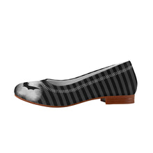 Load image into Gallery viewer, Striped Black &amp; White Bat Flats
