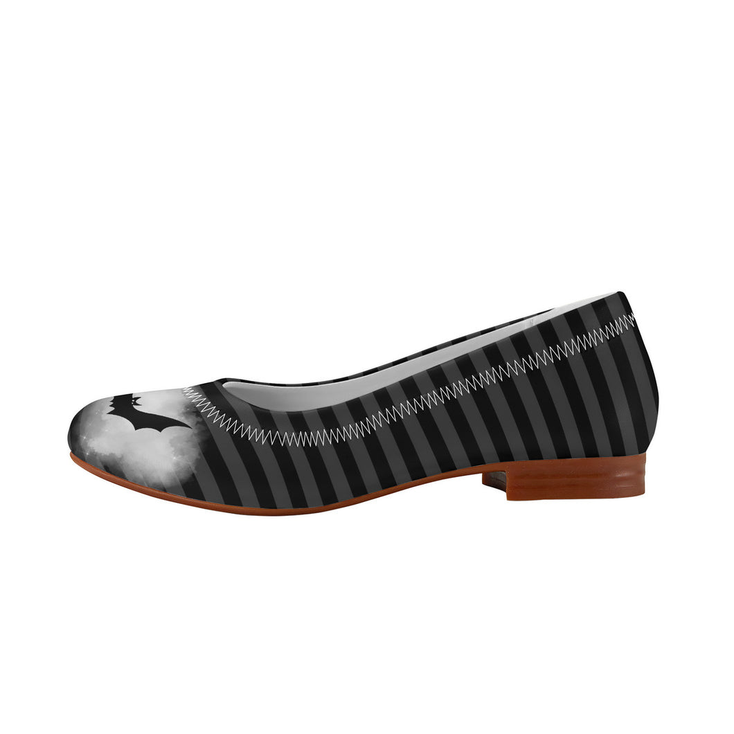 Striped Black & White Bat Flats