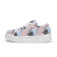 Load image into Gallery viewer, Pastel Pink &amp; Baby Blue Floral Trainers
