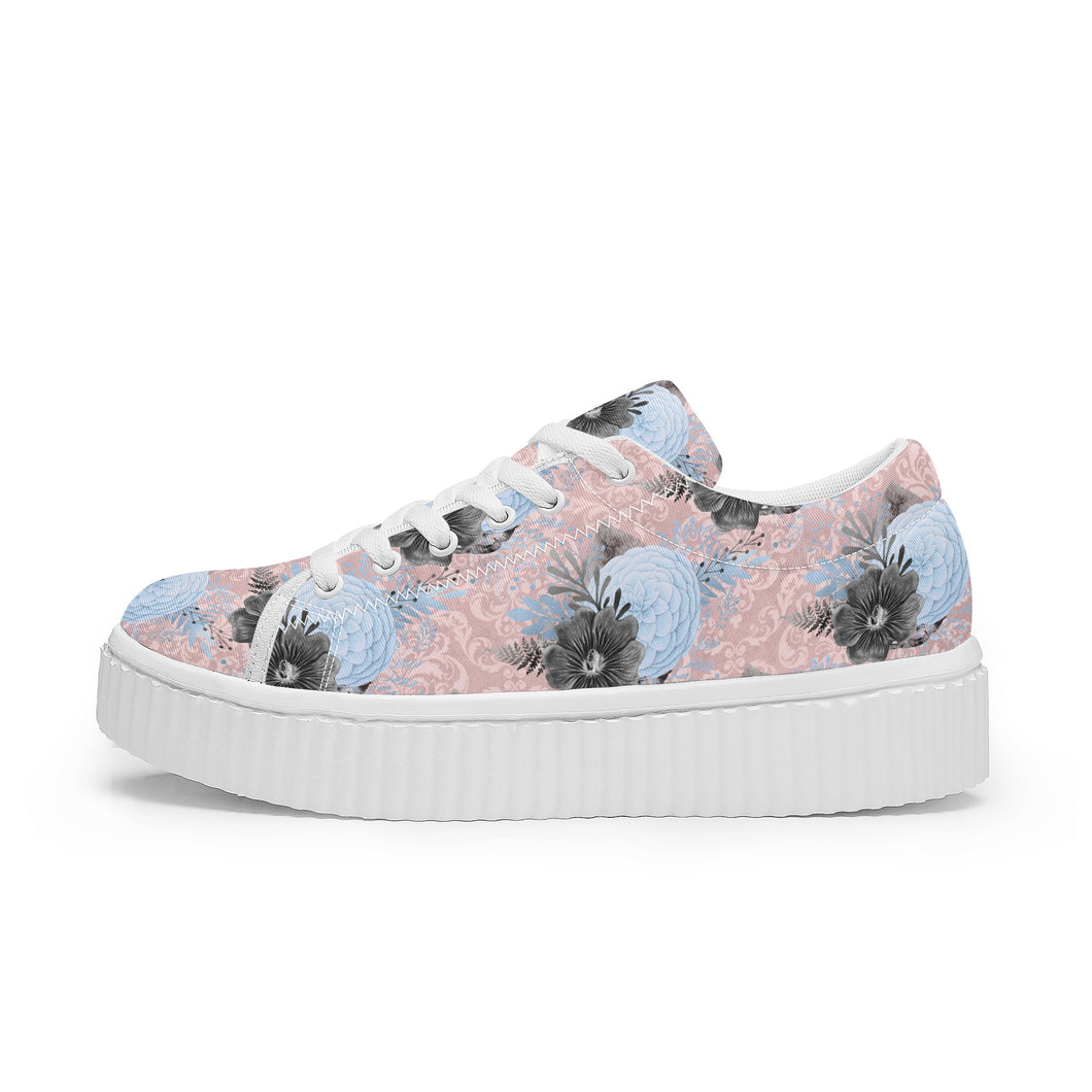 Pastel Pink & Baby Blue Floral Trainers