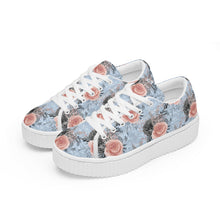 Load image into Gallery viewer, Pastel Blue Floral Rose Trainers
