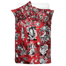 Load image into Gallery viewer, Crimson Red Alice in Wonderland Duvet Covers
