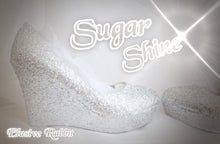 Załaduj obraz do przeglądarki galerii, Sugar Shine Silver Womens Handmade Glitter Shoe High Heel Wedge Pointed Pointy Toe Size 3 4 5 6 7 8 All Colours Platform Party Christmas UK

