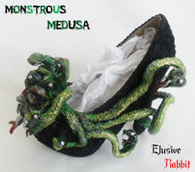 Załaduj obraz do przeglądarki galerii, Monstrous Medusa Light Up SFX Heels Snakes Serpent Reptile Scale Greek Mythology Custom Kraken Shoe Size 3 4 5 6 7 8 Creature Monster God
