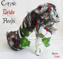 Cargar imagen en el visor de la galería, Corpse Bride Glow In The Dark Heels Halloween Skull Blood Gothic Goth Stripe Wedding Lace Ivy Eye Custom Hand Shoe Size 3 4 5 6 7 8 Monster
