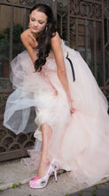 Załaduj obraz do przeglądarki galerii, John Tenniel&#39;s Classic 1865 Alice In Wonderland Lace Fabric Custom Heel Ribbon Pink Shoe Flat Size 3 4 5 6 7 8 Wedding Bridal Heel UK Women
