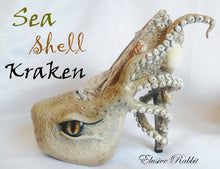 Load image into Gallery viewer, The Sea Shell Kraken Heels Custom Hand Sculpt Paint Shoe Size 3 4 5 6 7 8  High Wedge Sea Abyss Creature Monster Mythical Octopus Squid
