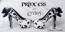 Załaduj obraz do przeglądarki galerii, Princess of Erebus Heels PoE Bridal Gothic lace Skull Goth Wedding Custom Shoe Size 3 4 5 6 7 8 Halloween Alternative Kraken Cosplay
