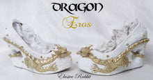 Charger l&#39;image dans la galerie, Dragon Eros Heels Gold Silver Heart Spikes Custom Sculpt Shoe Kraken heel Size 3 4 5 6 7 8 Wedge Fantasy Mythical Bridal Wedding Alternative
