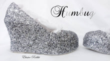 Załaduj obraz do przeglądarki galerii, Silver Black Bridal  Chunky Glitter Wedding Custom Personalized Women Peep Toe Glitter Shoe High Heel Stiletto Thin Size 3 4 5 6 7 8
