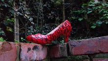 Load image into Gallery viewer, Dragon Heels Scales Custom Hand Sculpt Paint Red Black Shoe Size 3 4 5 6 7 8  High Platform Monster Kraken octopus Wings Winged elusive
