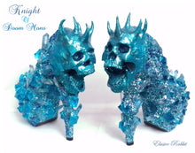 Lade das Bild in den Galerie-Viewer, Knight of Doom Mons Heels Blue crystal Quartz Diamond Custom Hand Sculpt Kraken Shoe Size 3 4 5 6 7 8 Glitter Fantasy Bridal Wedding
