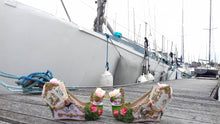 Load image into Gallery viewer, Alice in wonderland Muchier Muchness Heels Regal Baroque Gold Pink Vintage Wedge Stripe Shoe Size 3 4 5 6 7 8 Wedding Bridal Heel Women
