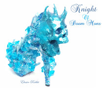 Cargar imagen en el visor de la galería, Knight of Doom Mons Heels Blue crystal Quartz Diamond Custom Hand Sculpt Kraken Shoe Size 3 4 5 6 7 8 Glitter Fantasy Bridal Wedding
