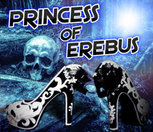 Load image into Gallery viewer, Princess of Erebus Heels PoE Bridal Gothic lace Skull Goth Wedding Custom Shoe Size 3 4 5 6 7 8 Halloween Alternative Kraken Cosplay
