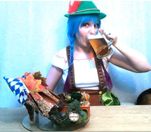 Załaduj obraz do przeglądarki galerii, Oktoberfest Heels German Flag Bavarian Barmaid Personalized Muses Beer festival Miniature Custom Green Shoe High Size 3 4 5 6 7 8 Platform
