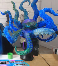 Load image into Gallery viewer, The Kraken Hat Headdress Fascinator Races Hand Steampunk Mermaid Black Blue Sea Abyss Creature Monster Mythical Octopus Squid Headband Piece
