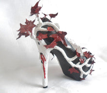 Load image into Gallery viewer, Women Weeping Heart Tree Custom Hand Sculpt Paint Tree Branch Leaves Red Black Shoe Heel Size 3 4 5 6 7 8  High Heels Platform Kraken UK
