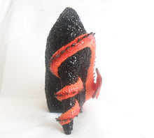 Cargar imagen en el visor de la galería, Lava Dragon Heels Scales Custom Hand Sculpt Paint Red Black Shoe Size 3 4 5 6 7 8  High Platform Monster Kraken octopus Wings Winged elusive
