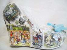 Load image into Gallery viewer, John Tenniel&#39;s Classic 1865 Alice In Wonderland Decoupage Custom Wedge Handmade Shoe High Heel Blue Wedding Bridal Size 3 4 5 6 7 8 Platform
