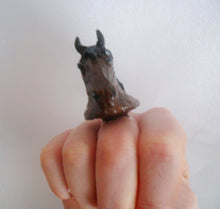 Lade das Bild in den Galerie-Viewer, Horse Head Ring Custom Hand Sculpt Paint Chesnut Silver Adjustable Mens Womens Kraken octopus Unisex Jewelry Unicorn Race
