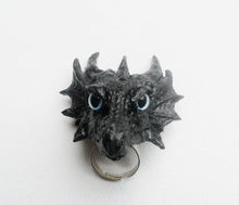 Charger l&#39;image dans la galerie, Dragon Head Ring Custom Hand Sculpt Paint Black Multicolour Adjustable Mens Womens Unisex Jewelry Goth Gothic rockabilly alternative
