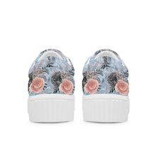 Load image into Gallery viewer, Pastel Blue Floral Rose Trainers
