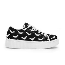 Cargar imagen en el visor de la galería, Black &amp; White Bat Canvas Trainers
