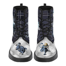 Load image into Gallery viewer, Winter Wonderland Tartan Blue Alice Boots
