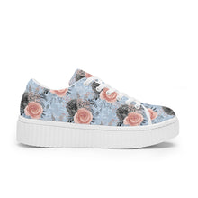 Load image into Gallery viewer, Pastel Blue Floral Rose Trainers
