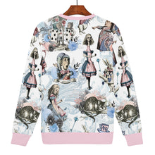 Cargar imagen en el visor de la galería, Alice in Wonderland Pastel Pink &amp; White Sweathshirt Jumper

