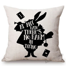 Load image into Gallery viewer, Nordic Black White Alice Wonderland Letters Print Quotes Art Home Decorative Sofa Throw Pillow Case Linen Kids&#39; Cushion Cover
