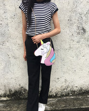 Load image into Gallery viewer, Cute Fantasy Fashion Unicorn Design Pu Leather Laser Girl&#39;s Chain Purse Handbag Shoulder Bag Crossbody Mini Messenger Bag Flap
