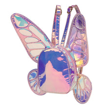 Carica l&#39;immagine nel visualizzatore di Gallery, Fashion Women&#39;s Laser Holographic Leather Mini Backpack Butterfly Angel Wings Daypack for Girls Travel Casual Daypack School Bag
