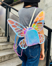 Cargar imagen en el visor de la galería, Fashion Women&#39;s Laser Holographic Leather Mini Backpack Butterfly Angel Wings Daypack for Girls Travel Casual Daypack School Bag
