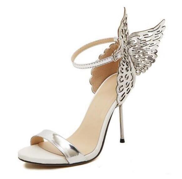 New Women pumps Butterfly Wings single shoes for women sexy peep toe high heel sandals party wedding shoes woman sandals