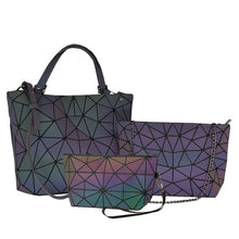 Cargar imagen en el visor de la galería, Women Handbags 3 Pcs Bag Set Crossbody Bags For Women Geometric Luminous Shoulder Bag Female Purse And Handbag Tote Holographic
