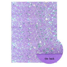 Load image into Gallery viewer, 22*30cm Purple Faux Leather Fabric Chunky Glitter Soft Cotton Smooth PU Leather A4 size DIY Bow Bags Material Vinyl Fabric
