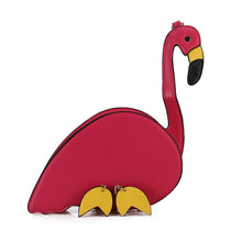 Carica l&#39;immagine nel visualizzatore di Gallery, Boutique De FGG Novelty Funny Flamingo Shape Women Chain Shoulder Handbags Crossbody Bag Faux Leather PU Small Animal Handbags
