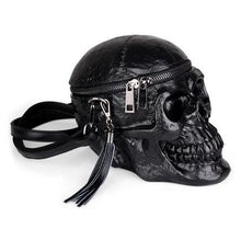 Carica l&#39;immagine nel visualizzatore di Gallery, 3D Skull Gothic Women Bag Funny Skeleton Head Black handbad  Fashion Designer Satchel Package Bags
