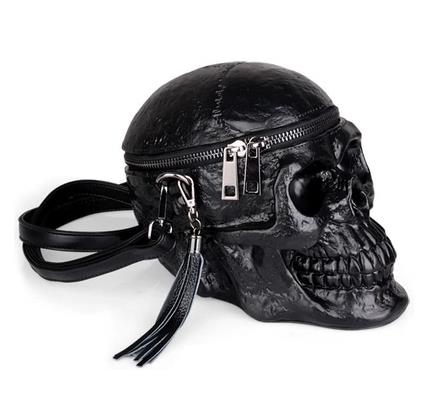 3D Skull Gothic Women Bag Funny Skeleton Head Black handbad  Fashion Designer Satchel Package Bags