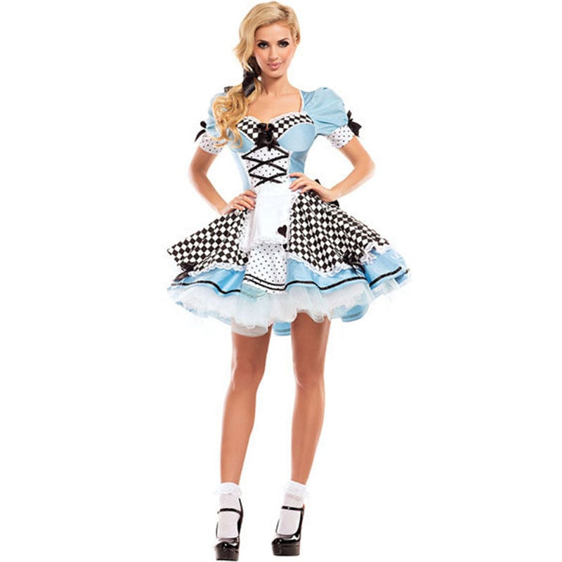 Alice In Wonderland Costume For Women Girls Alice Cosplay Costume Blue Sweet Lolita Maid fantasy halloween costumes for women