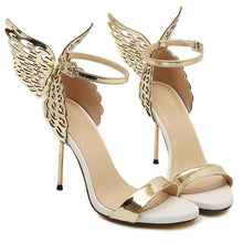 Charger l&#39;image dans la galerie, NIUFUNI 2020 Butterfly Wings Summer Peep Toe Sandals Women Shoes Stiletto High Heels Solid Color Buckle Sandals Sandalias mujer
