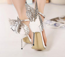 Charger l&#39;image dans la galerie, New Women pumps Butterfly Wings single shoes for women sexy peep toe high heel sandals party wedding shoes woman sandals
