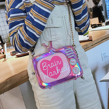 Carica l&#39;immagine nel visualizzatore di Gallery, Cute Fashion Laser Cartoon TV Shape Letters Girl&#39;s Mini Shoulder Bag Ladies Crossbody Messenger Purse Women&#39;s Handbag

