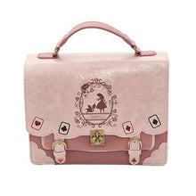 Carica l&#39;immagine nel visualizzatore di Gallery, Alice In Wonderland Shoulder Bags Axes Japan Bag Lolita Vintage Student Schoolbag Playing Cards Silhouette Handbag Leather Bag
